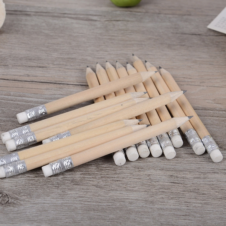 12 PCS Sharpened Pencil Round Writing Pen Wooden Student Stationery with Eraser, HB