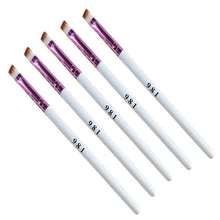 Load image into Gallery viewer, 5 PCS White Wooden Handle Beveled Eyebrow Brush Eyebrow Brush Eye Shadow Brush
