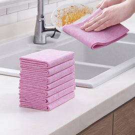 10 PCS Coconut Shell Rags Household Lint-free Thickening Water-absorbent Non-stick Oil Dishwashing Cleaning Cloth, 30x30cm