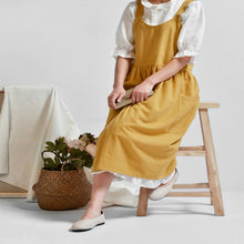 Load image into Gallery viewer, High Waist Cotton Linen Solid Color Apron