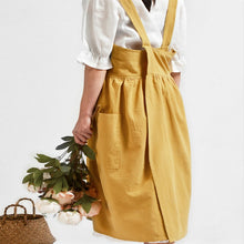 Load image into Gallery viewer, High Waist Cotton Linen Solid Color Apron