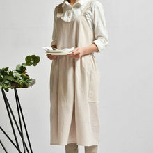 Load image into Gallery viewer, High Waist Cotton Linen Solid Color Apron