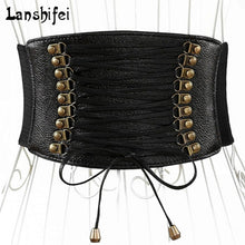 Load image into Gallery viewer, Female Elastic Tassel Wide Belt Decoration Dress Accessories Belt, Black, Brown, Blue, Red