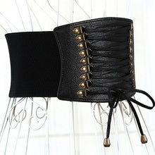 Load image into Gallery viewer, Female Elastic Tassel Wide Belt Decoration Dress Accessories Belt, Black, Brown, Blue, Red