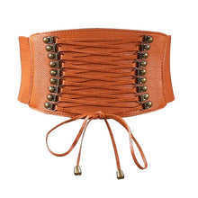 Load image into Gallery viewer, Female Elastic Tassel Wide Belt Decoration Dress Accessories Belt, Black, Brown, Blue, Red