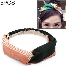 Load image into Gallery viewer, 5 PCS Retro Floral Printed Ladies Classic Cross Hair Bands