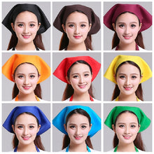Load image into Gallery viewer, Waiter Men and Women Kitchen Work Turban Hat Triangle Scarf Chef Hat, Adjustable