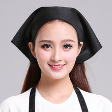 Load image into Gallery viewer, Waiter Men and Women Kitchen Work Turban Hat Triangle Scarf Chef Hat, Adjustable