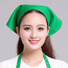 Load image into Gallery viewer, Waiter Men and Women Kitchen Work Turban Hat Triangle Scarf Chef Hat, Adjustable