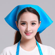 Load image into Gallery viewer, Waiter Men and Women Kitchen Work Turban Hat Triangle Scarf Chef Hat, Adjustable