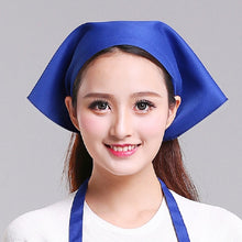 Load image into Gallery viewer, Waiter Men and Women Kitchen Work Turban Hat Triangle Scarf Chef Hat, Adjustable