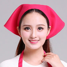 Load image into Gallery viewer, Waiter Men and Women Kitchen Work Turban Hat Triangle Scarf Chef Hat, Adjustable