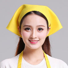 Load image into Gallery viewer, Waiter Men and Women Kitchen Work Turban Hat Triangle Scarf Chef Hat, Adjustable