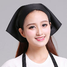 Load image into Gallery viewer, Waiter Men and Women Kitchen Work Turban Hat Triangle Scarf Chef Hat, Adjustable