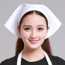 Load image into Gallery viewer, Waiter Men and Women Kitchen Work Turban Hat Triangle Scarf Chef Hat, Adjustable