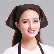 Load image into Gallery viewer, Waiter Men and Women Kitchen Work Turban Hat Triangle Scarf Chef Hat, Adjustable