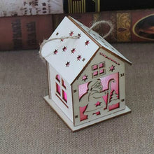 Load image into Gallery viewer, Christmas Luminous Wooden House Christmas Tree Decorations Hanging Ornaments DIY Gift Window Decoration, Small Pulling Santa Claus, Small Crutches Santa, Small House, Small Elk, Large Snowman, Large Santa, Large Elk