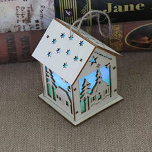 Load image into Gallery viewer, Christmas Luminous Wooden House Christmas Tree Decorations Hanging Ornaments DIY Gift Window Decoration, Small Pulling Santa Claus, Small Crutches Santa, Small House, Small Elk, Large Snowman, Large Santa, Large Elk