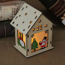 Load image into Gallery viewer, Christmas Luminous Wooden House Christmas Tree Decorations Hanging Ornaments DIY Gift Window Decoration, Small Pulling Santa Claus, Small Crutches Santa, Small House, Small Elk, Large Snowman, Large Santa, Large Elk