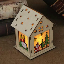 Load image into Gallery viewer, Christmas Luminous Wooden House Christmas Tree Decorations Hanging Ornaments DIY Gift Window Decoration, Small Pulling Santa Claus, Small Crutches Santa, Small House, Small Elk, Large Snowman, Large Santa, Large Elk
