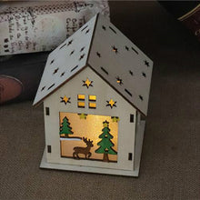 Load image into Gallery viewer, Christmas Luminous Wooden House Christmas Tree Decorations Hanging Ornaments DIY Gift Window Decoration, Small Pulling Santa Claus, Small Crutches Santa, Small House, Small Elk, Large Snowman, Large Santa, Large Elk