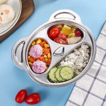 Load image into Gallery viewer, Children Household Stainless Steel Grid Cartoon Dinner Plate, Dinner Plate