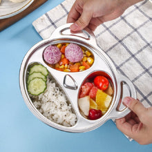 Load image into Gallery viewer, Children Household Stainless Steel Grid Cartoon Dinner Plate, Dinner Plate