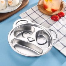 Load image into Gallery viewer, Children Household Stainless Steel Grid Cartoon Dinner Plate, Dinner Plate