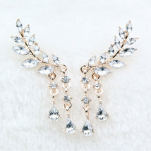 Load image into Gallery viewer, Women Tassel Wing Style Drop Earrings Fashion Cubic Jewelry, Golden color, Silver color