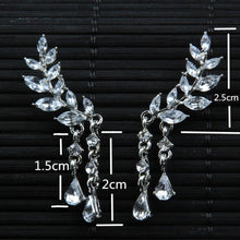 Load image into Gallery viewer, Women Tassel Wing Style Drop Earrings Fashion Cubic Jewelry, Golden color, Silver color