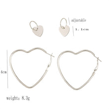 Load image into Gallery viewer, Women Fashion Simple Metal Love Heart Hoop Earrings Set