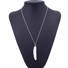 Load image into Gallery viewer, Vintage Long Necklace Jewelry Simple Feather Pendant Necklaces, Gold, Silver