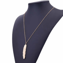 Load image into Gallery viewer, Vintage Long Necklace Jewelry Simple Feather Pendant Necklaces, Gold, Silver