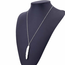 Load image into Gallery viewer, Vintage Long Necklace Jewelry Simple Feather Pendant Necklaces, Gold, Silver