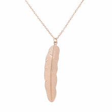 Load image into Gallery viewer, Vintage Long Necklace Jewelry Simple Feather Pendant Necklaces, Gold, Silver