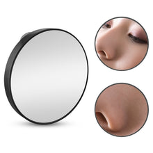 Load image into Gallery viewer, Magnification Small Round Mirror with Suction Cup Makeup Mirror 8.8cm Magnification Makeup Mirror, Black Ten Times, Black Five Times