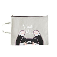 Load image into Gallery viewer, Cute Small Fresh Cartoon Cat A4 File Bag School Office Supplies Canvas Storage Bag