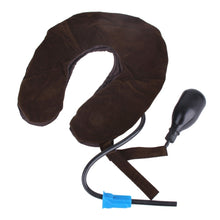 Load image into Gallery viewer, Inflatable Air Cervical Neck Traction Device Soft Head Back Shoulder Neck Ache Massager Headache Pain Relieve Relaxation Brace, Half Cashmere (Coffee)