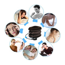 Load image into Gallery viewer, Inflatable Air Cervical Neck Traction Device Soft Head Back Shoulder Neck Ache Massager Headache Pain Relieve Relaxation Brace, Half Cashmere (Coffee)
