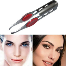Load image into Gallery viewer, LED with Light Eyebrow Clip Eyebrow Tweezers Four-hole Eyebrow Pliers Beauty Eyebrow Clip Stainless Steel Beauty Tool