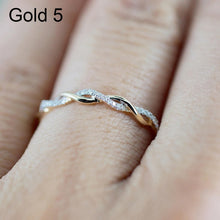 Load image into Gallery viewer, Woman Classical Cubic Zirconia Twist Shape Ring, gold, sliver, rose gold