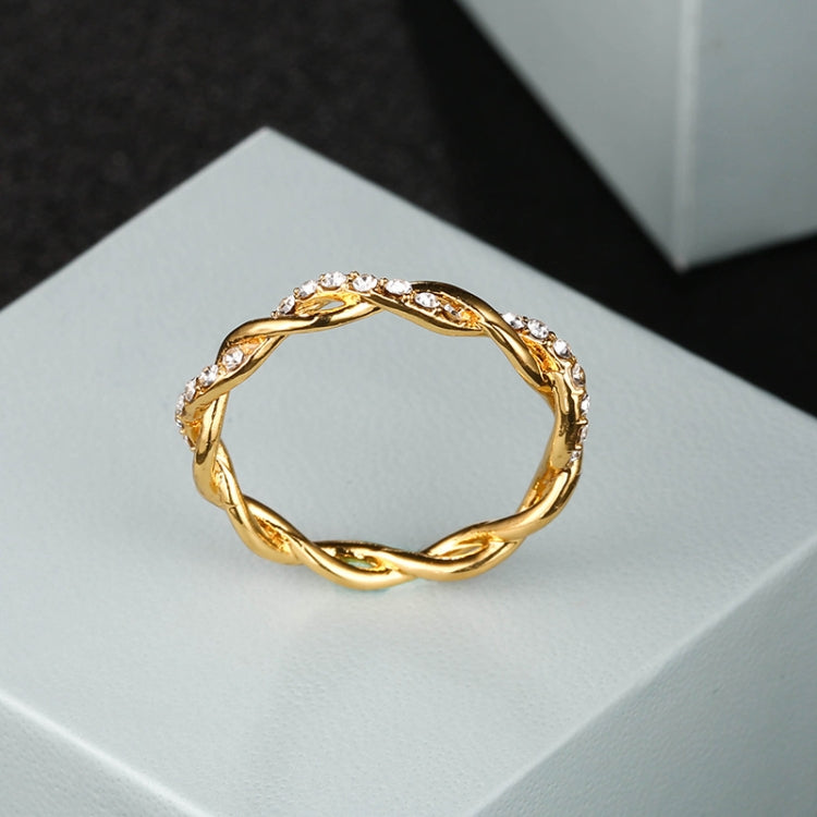 Woman Classical Cubic Zirconia Twist Shape Ring, gold, sliver, rose gold