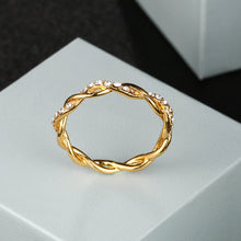 Load image into Gallery viewer, Woman Classical Cubic Zirconia Twist Shape Ring, gold, sliver, rose gold