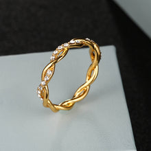 Load image into Gallery viewer, Woman Classical Cubic Zirconia Twist Shape Ring, gold, sliver, rose gold