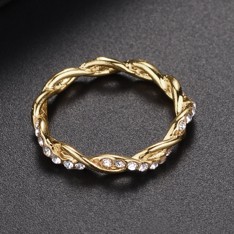 Woman Classical Cubic Zirconia Twist Shape Ring, gold, sliver, rose gold