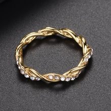 Load image into Gallery viewer, Woman Classical Cubic Zirconia Twist Shape Ring, gold, sliver, rose gold