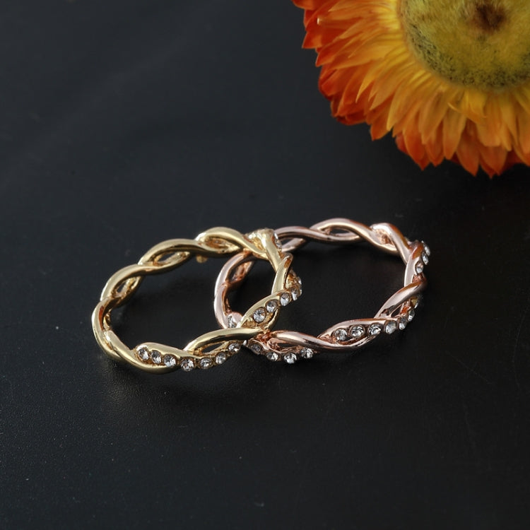 Woman Classical Cubic Zirconia Twist Shape Ring, gold, sliver, rose gold