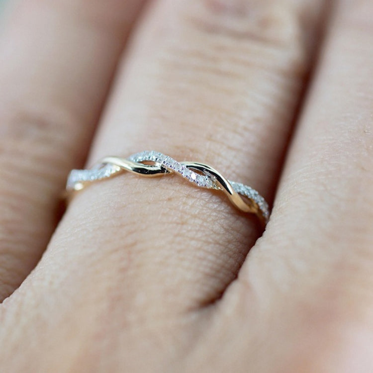 Woman Classical Cubic Zirconia Twist Shape Ring, gold, sliver, rose gold
