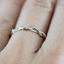 Load image into Gallery viewer, Woman Classical Cubic Zirconia Twist Shape Ring, gold, sliver, rose gold