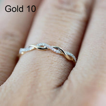 Load image into Gallery viewer, Woman Classical Cubic Zirconia Twist Shape Ring, gold, sliver, rose gold